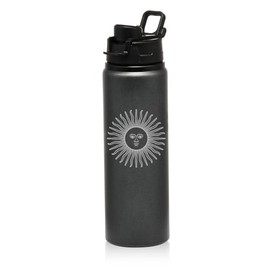 25 oz Water Bottle Sports Travel Mug Gift Argentina Flag (Charcoal)