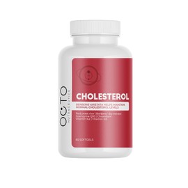 OCTO Nutraceutics - Cholesterol - Nahrungsergänzungsmittel - Fördert normale Cholesterinwerte - Unterstützt das Herz-Kreislauf-System - Rotschimmelreis, Berberin, Vitamin K2 & D3-60 Softgel-Kapseln