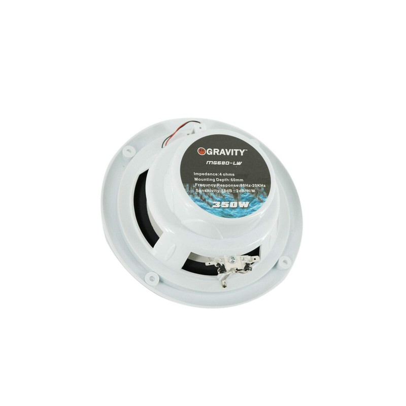 Pair of Gravity MG680-LW 6.5- inch 2-Way Marine Speakers 350Watts
