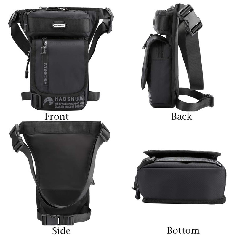 Drop Leg Bag Riñonera de Nailon Impermeable para Hombre, Multibolsillos,