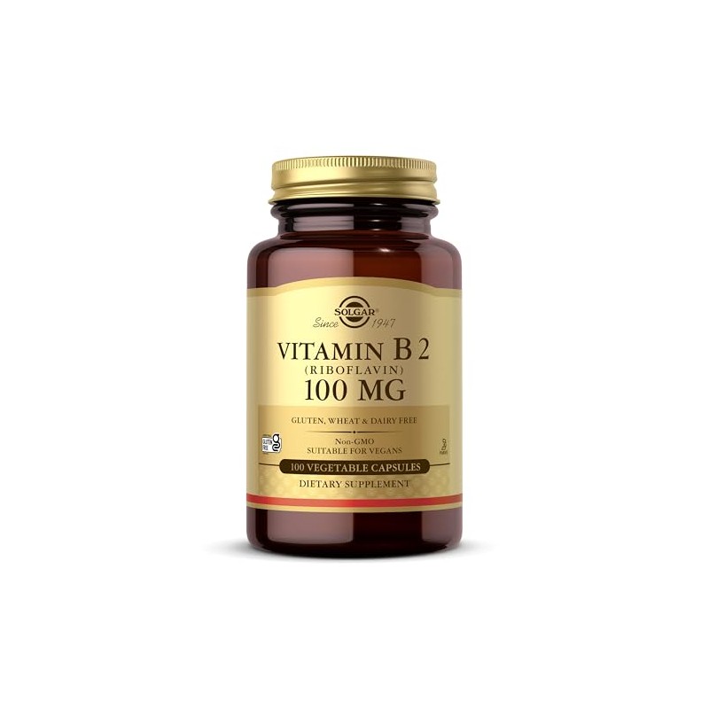 Solgar Vitamin B2 (Riboflavin) 100 mg Vegetable Capsules - Pack