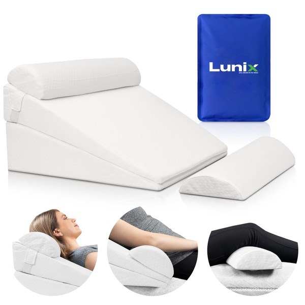 Lunix 4pcs Orthopedic Bed Wedge Pillow Set, Post Surgery Memory