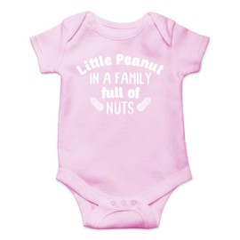 CBTwear Little Peanut – Divertido regalo para la nueva familia – overol de una sola pieza para bebé, Rosado, 12 meses