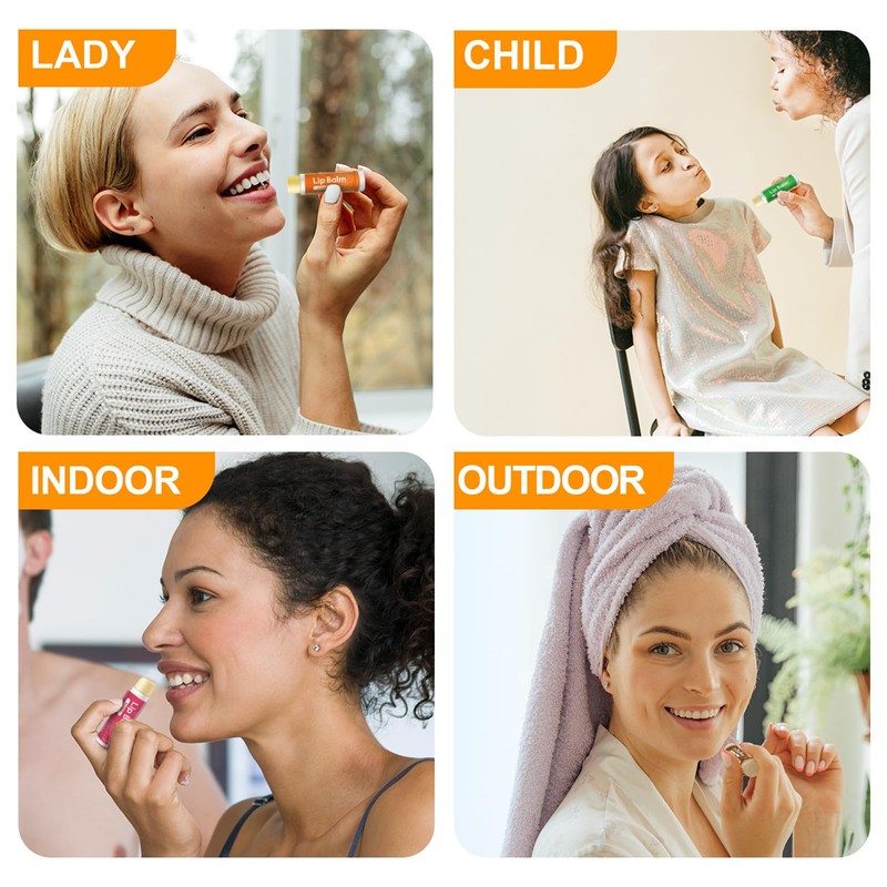 10 Pack Natural Lip Balm Bulk with Vitamin E and