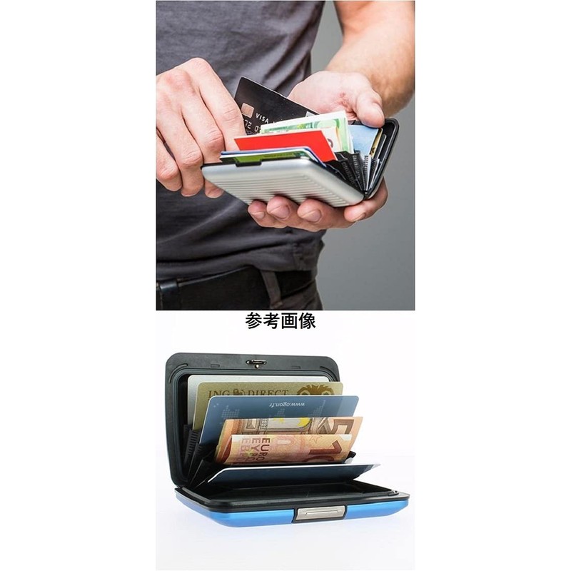 LONG-MOUNTAINS Card Case, Credit Card Case, Card, Aluminum, Waterproof, Anti-Skimming,