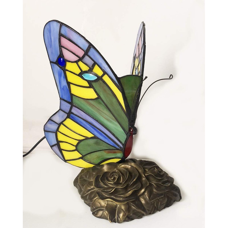 HUIMEIJU Tiffany lamp Butterfly Blue Glass HMJ8060 Stained Glass Style