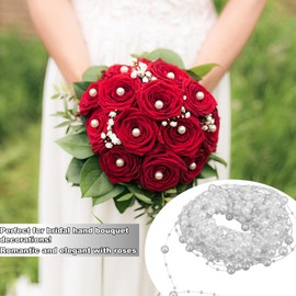 HERCHR 32.8Feet/10M Artificial Pearls String Beads Chain,Christmas Bead Garland Faux Pearl Beads Chain Pearl Bead String Garland Chain Fishing Line Pearl Garland Wedding Party Decoration