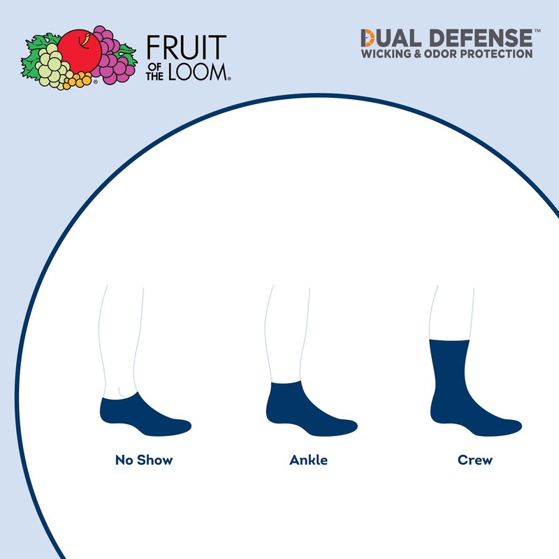 Fruit of the Loom Boys' Dual Defense Ankle Socks (10