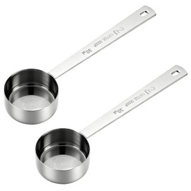 2 PCS 2 Tablespoon Coffee Scoop, Stainless Steel Long Handle Measuring Spoon for Ground Coffee 2. Tbsp Scoop Measuring Scoops Cafe Bean Soop for Grinding Coffees Powder (30ml, 1/8cup)