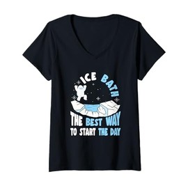 Womens Ice Water The Best Way to Start the Day Ice Bath V-Neck T-Shirt