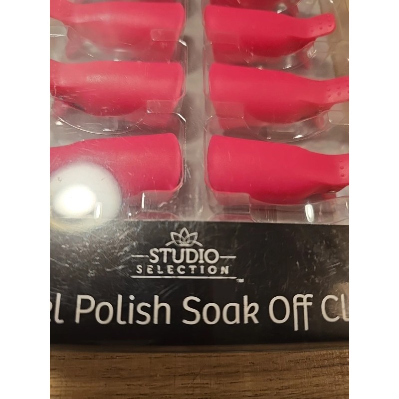 STUDIO SELECTION 10Pcs Nail Art Soak Off Clip Cap Pink