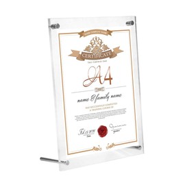 PARIS LOVER Acrylic Photo Frame, A4 Picture Frame, Stand Type, Double-Sided Transparent Picture Frame, Award Certificate, Charframe, Certificate, Completion Certificate, Credentials, Shop Pop, Children's Artwork