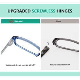 Eyekepper - Paquete de 5 anteojos de lectura con diseño sin metal para mujer, bisagras de resorte sin tornillos, lectoras + 1.5 unidades