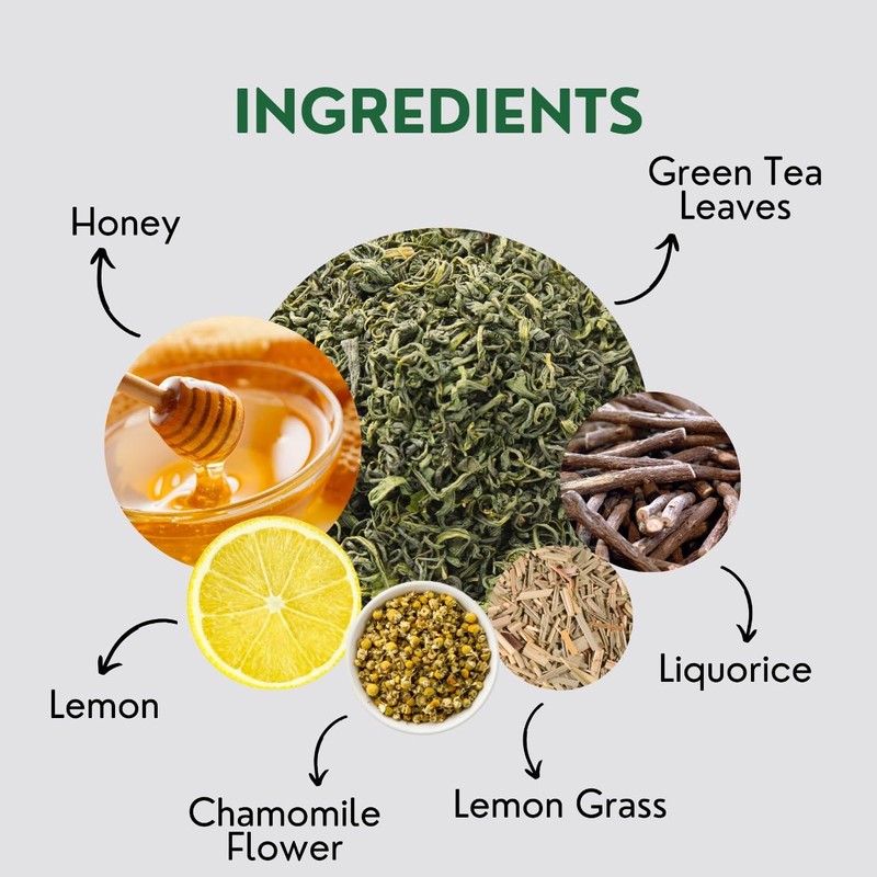 Honey Lemon Green Tea Bags (50 Count), Green Tea with