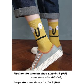 OurSuperDeals Cool Funky fun Silly Socks for Men Women Teens Graphic Funny Cute Face Novelty Weird Cotton Crew Colorful Socks (as1, alpha, m, 10 Pairs funny socks)
