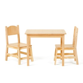 OOOK Solid Wooden Toddler Table and Chair Set, Stable and Sturdy, Easy to Clean Material, Kids Table and Chairs for Livingroom, Daycare, Classroom, Playroom