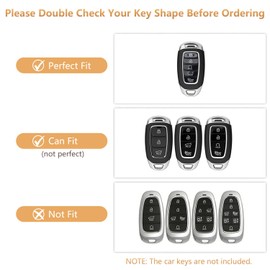 Dargoose Key Fob Cover for Hyundai Elantra Palisade 2023 2022 2021 2020 Keys Shells Accessories 5 Button White Gold TPU Case with Keychain