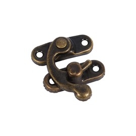 Antique Decorative Hasp, Pack of 12 Antique Vintage Quick Lock Retro Right Latch Hooks Hasp with Screws for Sliders Chests Wine Boxes Tins (Right-Dark Bronze)