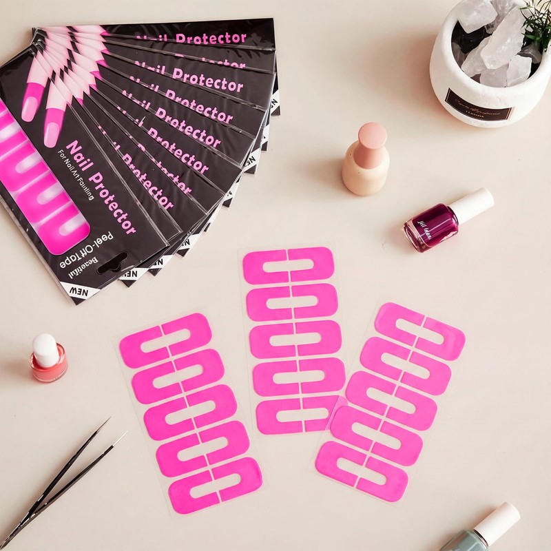 150 Pcs U Shape Nail Polish Protector Peel Off Tape,