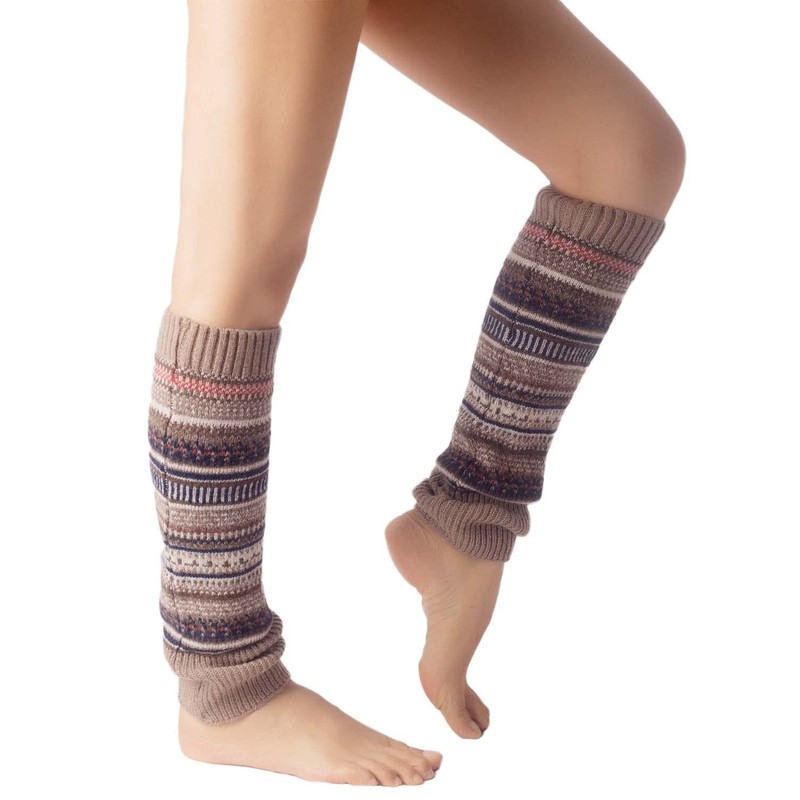 iB-iP Women's Ballet Dancer Warm Aerobic Stretch Leg Warmers, dark