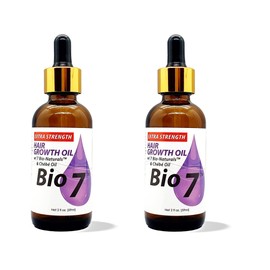 BIO7 EXTRA STRENGTH HAIR GROWTH OIL W/ 7 BIO-NATURALS CHEBE OIL - 2 Fl Oz (Pack of 2) Strengthen, Thicken and Grow Your Hair, Condition Your Scalp, Prevent Hair Breakage and Supply Valuable Nutrients