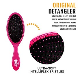 Wet Brush, El Original Detangler, Cepillo Desenredante, Rosa, Cerdas IntelliFlex, Diseño Rosa con Stickers, Cepilla Fácil y Adiós Nudos, Diseño para C
