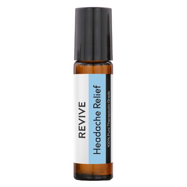 Headache Relief Essential Oil Roll-On by Revive Essential Oils - 100% Pure Therapeutic Grade, for Diffuser, Humidifier, Massage, Aromatherapy, Skin & Hair Care