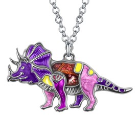 RAIDIN Enamel Alloy Cute Animal Dinosaur Necklace Fashion Ancient Dinosaur Charms Pendant Jewelry Charms Gifts for Women Girls Accessories (Purple)