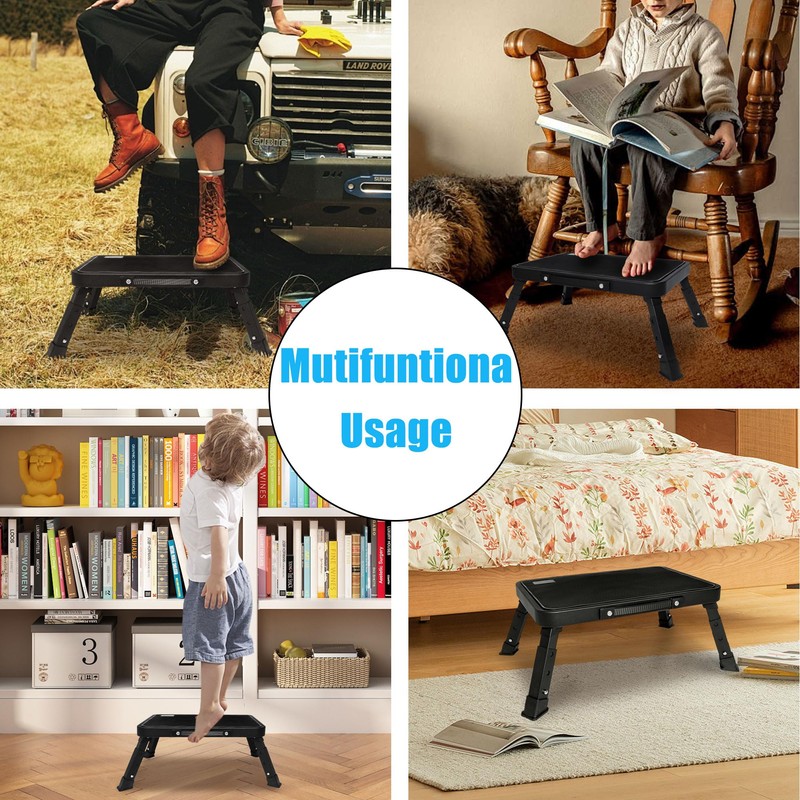 Step Stool, Adjustable Folding Step Stools for Adults and Seniors,