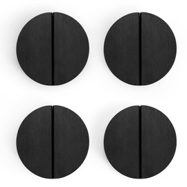 Evionlin Black 2-1/2 inch Drawer Pulls, 8 pcs (Half Round Brushed Brass Half Moon Cabinet Pull Handles Semicircle Knobs with Screws for Kitchen Cupboard Bedroom Furniture Door