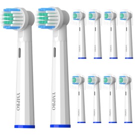 YMPBO Replacement Heads Compatible with Oral B Braun Cross Action Electric Toothbrush, 10 Pack Toothbrush Head Refill, EB50