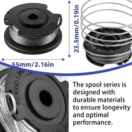 4Pcs Strimmer Wire Replacement Spool & Line, Φ1.65mm 16ft Double Autofeed - Compatible with Bosch Art 23/26 SL, EasyGrassCut 18/23/26/18-230/18-260 Grass Trimmer F016800569 & F016800385