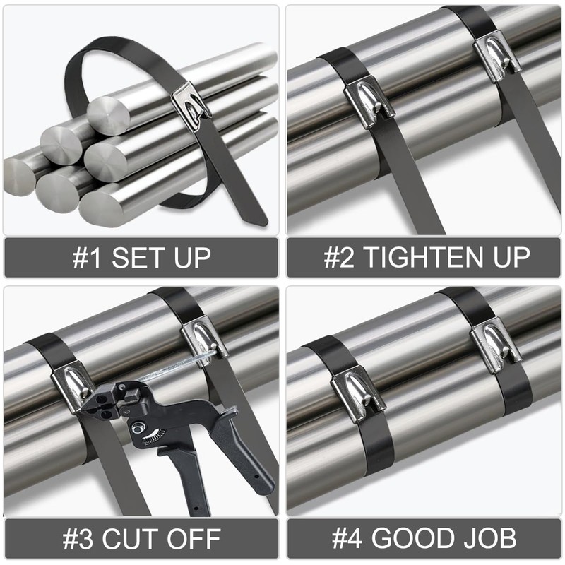 Aroono Heavy Duty Metal Zip Ties-20 inch, 304 Stainless Steel,