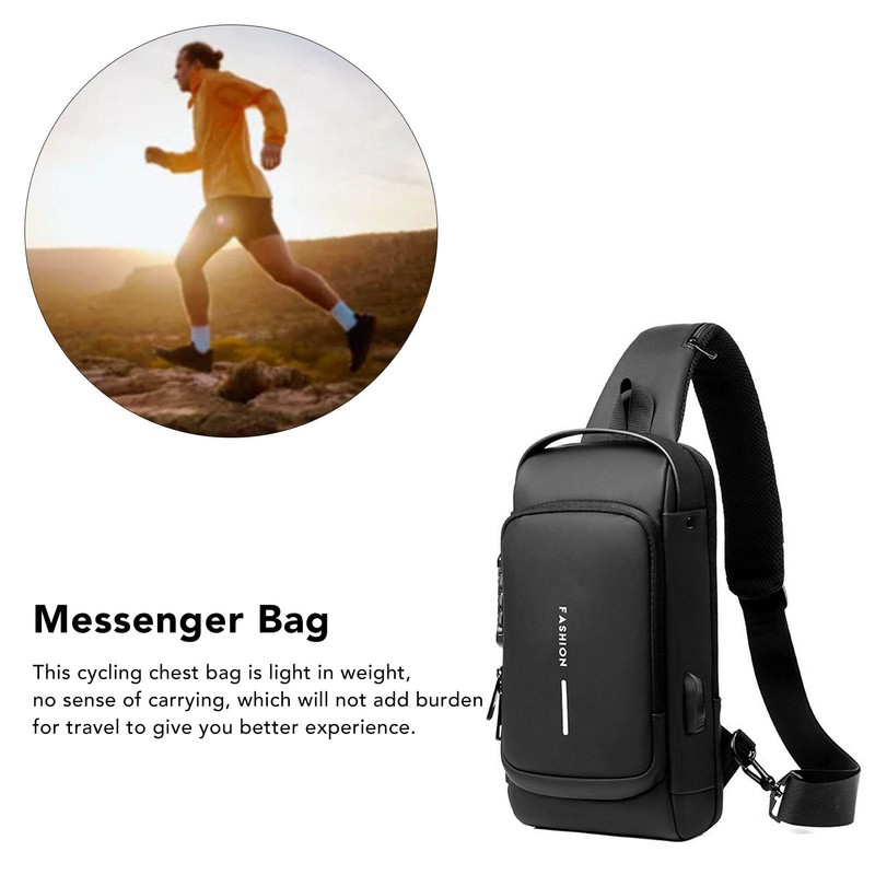 Password Sling Backpack Anti Theft Multifunctional Cycling Chest Bag for