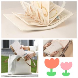 Travel Jewelry Organizer Book - Anti-Tarnish Storage Binder with Tangle-Free Divided Compartments, Clear Pouches, Ideal for Travel Gift.