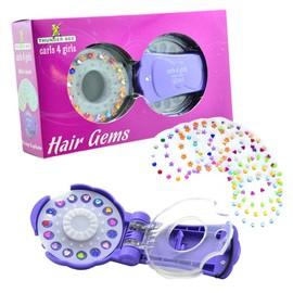 Thunder Bee Hair Gems Applicator Set with Colourful Gems, Purple