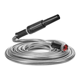 Heartland America Tornado Tools Stainless Steel Metal Garden Hose with Spray Nozzle Adapter, 25-Foot Length, Lead-Free