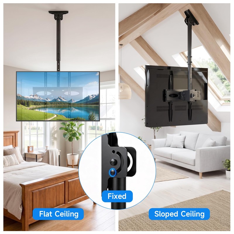 Rfiver Ceiling TV Mount for 32-70 inch TVs, Sloped Ceiling