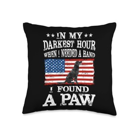 Funny Dog Slogan In My Darkest Hour I Found A Paw In My Darkest Hour When I Needed A Hand and Found A Paw Tee Throw Pillow, 16x16, Multicolor