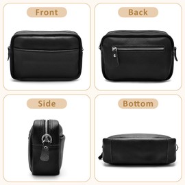 BROTOU Crossbody Bags for Women Leather Purses Small Handbags & Shoulder Bag with Adjustable Wide Strap with Gift Box (Black)