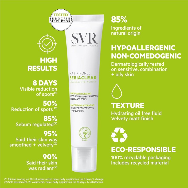 SVR Sebiaclear Mat+Pores Crema Seborreguladora Mate Sebiaclear 40 ml
