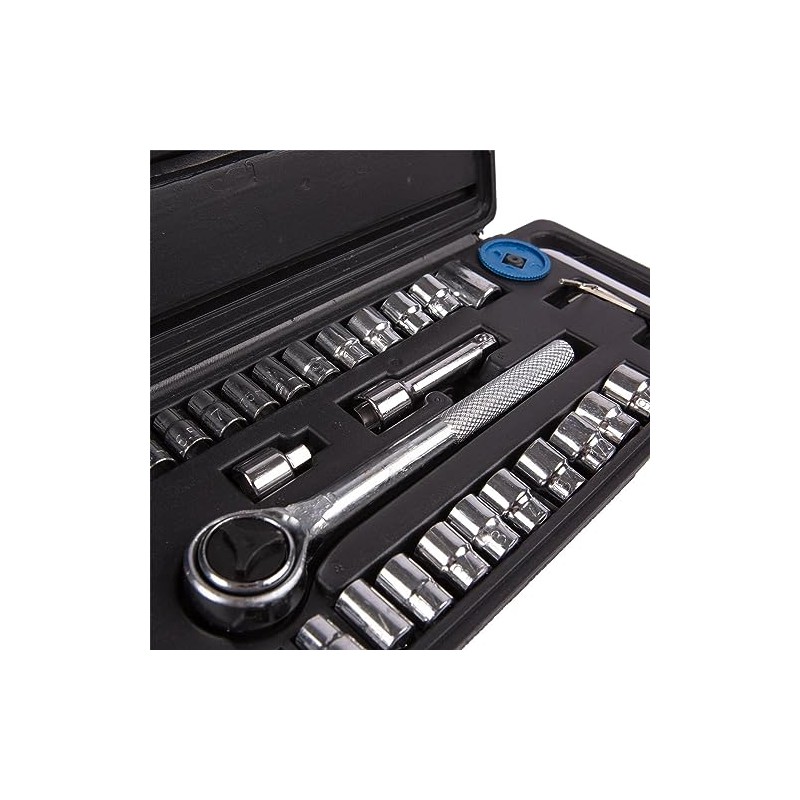 40pc Carbon Steel Socket Wrench Set - Universal Long Handle