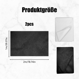 ZexJpr Bügelvlies, Bügelvlies Zum Verstärken, 1m X 2m Schmelzbares Futter, Stoff Zum Aufbügeln Für Kleidung Und Handarbeit, Schwarz Und Weiß