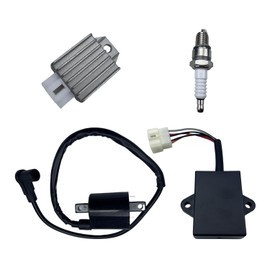 J38-82310-20-00 Ignition Coil &CDI Box &Voltage Regulator with Spark Plug For Yamaha Gas Golf Cart G9 1991-1995 Replace Part No. 99999-02368-00 BR5-ES000-04-00