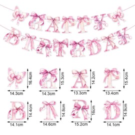Xgvzs 1Pcs Pink Bow Banner Pink Bows Cute Decor for Kids Celebrations and Events Happy Party Decorations for Birthday Accessories