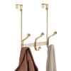 iDesign 3-Double Hook Over-The-Door Rack for Clothes, Towels, or Accessories