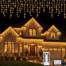 MARKO - Luces Led Navidad Cascada Wondaz 10m 500 Blanco Cálido
