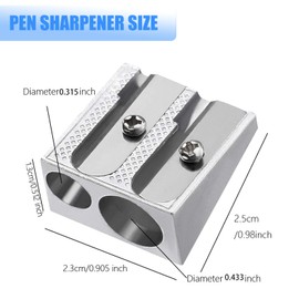 4PCS Mini Magnesium Pencil Sharpener with 2 Holes, 2024 New Semester Handheld Pencil Sharpener, School, Offices, Home, Art Project, Survival in The Wild(Silver)