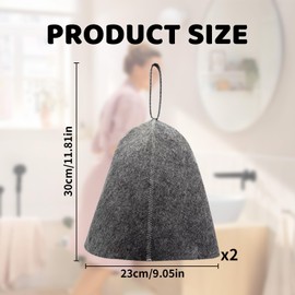 2 Pcs Sauna Hat,Sauna-Hat for Women,Sauna-Hats for Men,Ergonomi Felted Cap,Steam Bath Room Accessories Essential Parts,Simple Natural Stylish Appearance,Protect Head and Hair from Discomfort