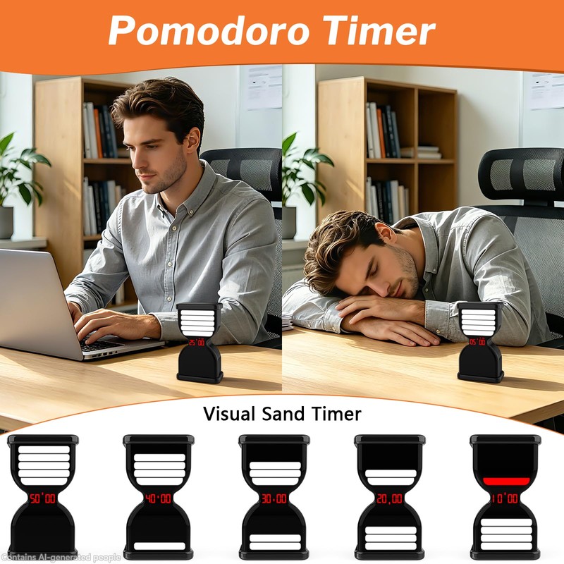 MOSTRUST Pomodoro Timer for Productivity, Visual Digital Hourglass Timer